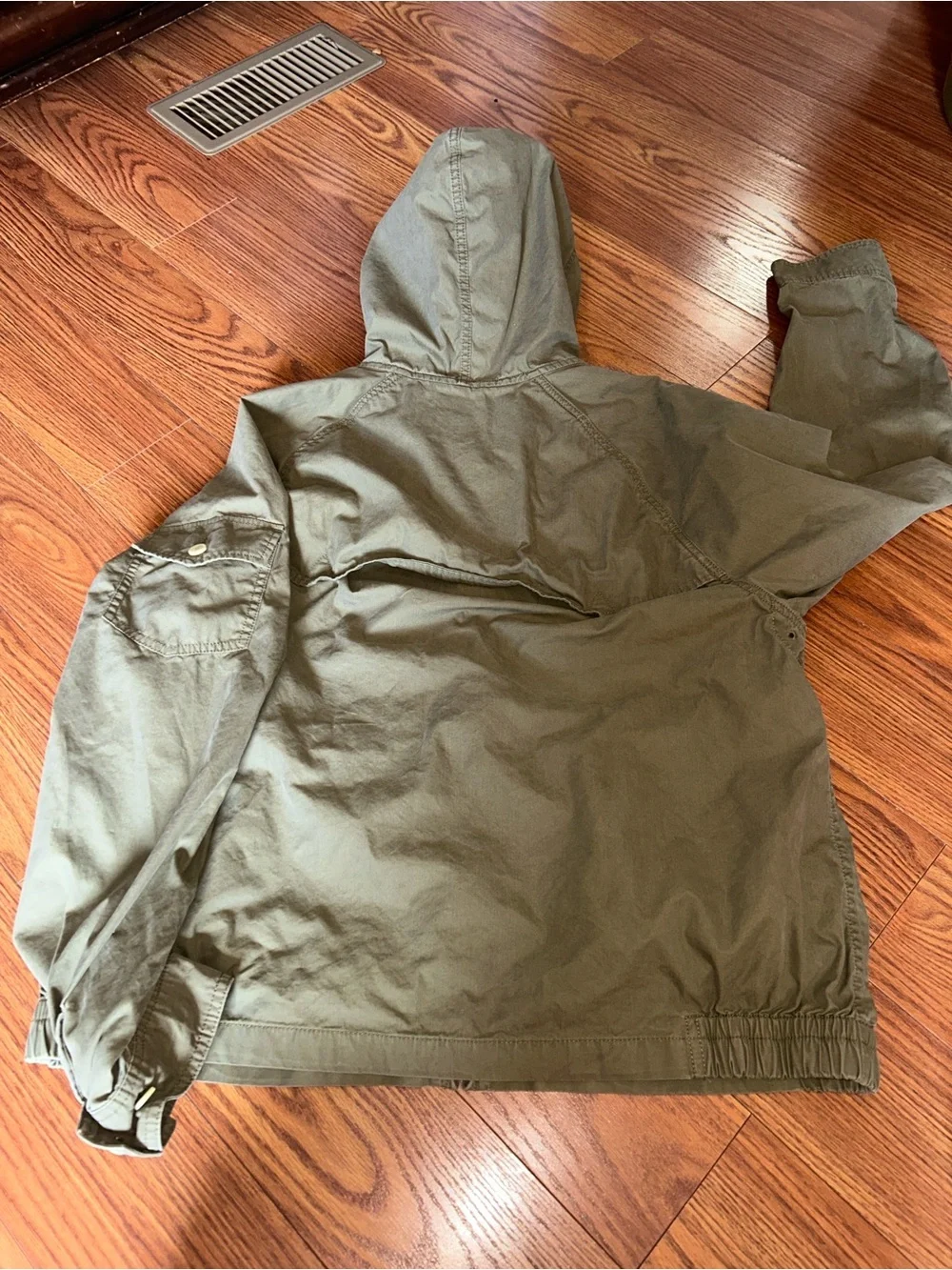 Polo Ralph Lauren Full Zip Hooded Windbreaker Cotton Blend Olive Green Sz Xl - Picture 9 of 16